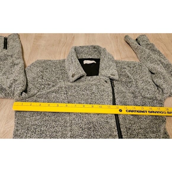 Ann Taylor Loft Peites Size S Gray Moto Zip Short Jacket Lined Office - Picture 8 of 8